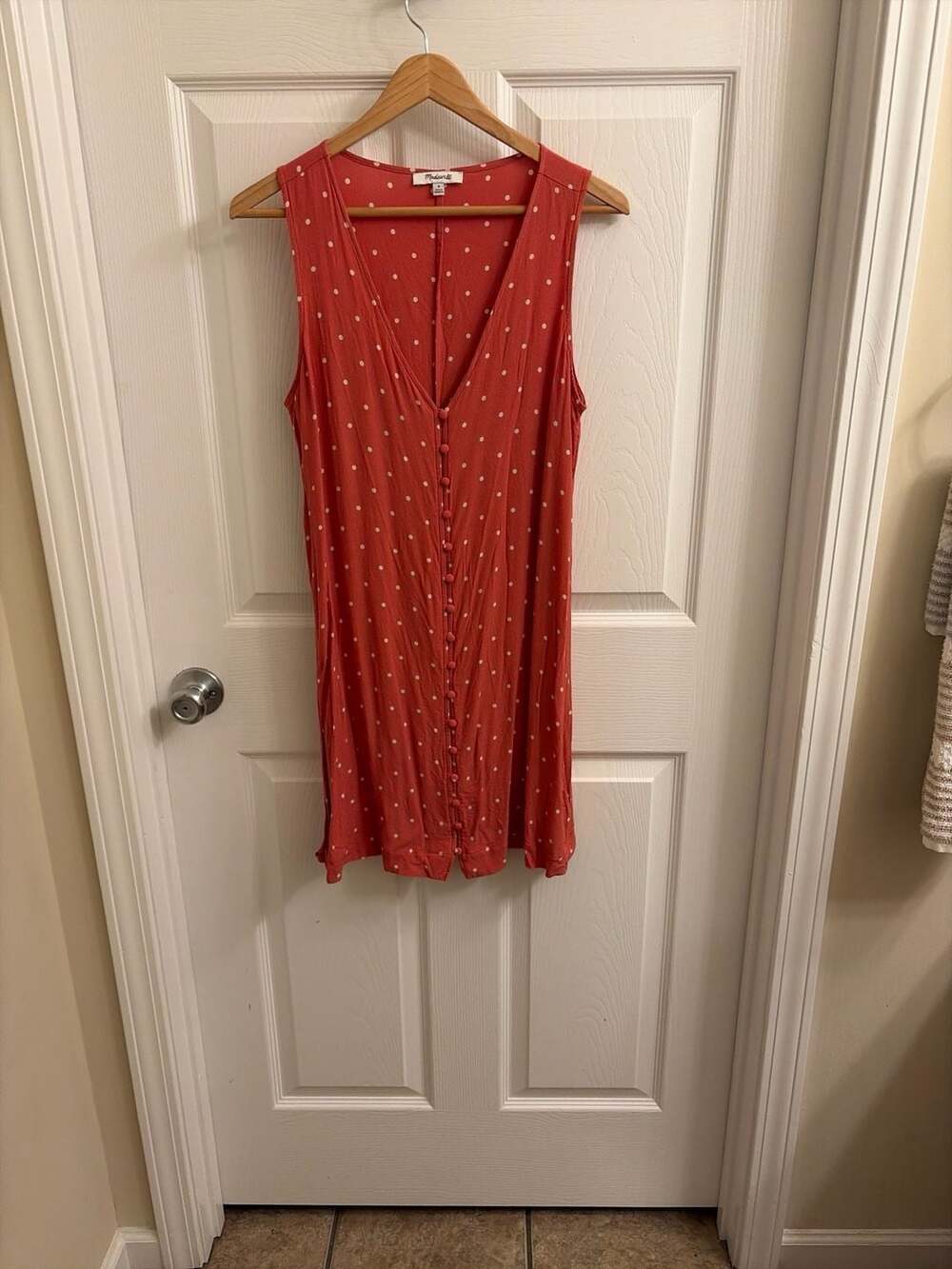 Madewell Heather Button-Front Mini Dress in Polka Dot Size M